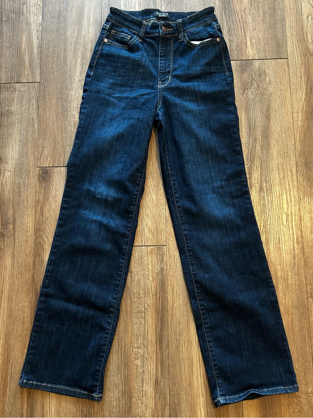 Judy Blue Straight Fit Jeans Women Sz 3/26 Dark Wash Stretch